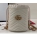 Gucci GG Marmont Double G Mini Bucket Bag 575163 White 2019