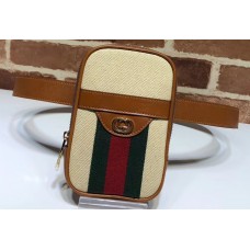 Gucci Web Vintage Canvas Belted IPhone Case Bag 581519 Beige 2019