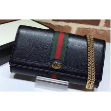 Gucci Web Ophidia GG Chain Wallet 546592 Leather Black 2019