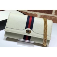 Gucci Web Ophidia GG Chain Wallet 546592 Leather White 2019