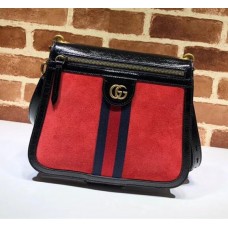 Gucci Ophidia Suede Saddle Bag 523658 Red 2018