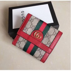 Gucci Ophidia GG French Flap Wallet 523173 Red 2018