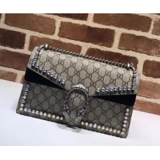 Gucci Dionysus GG Supreme Canvas Small Crystal Shoulder Bag ‎400249 2018