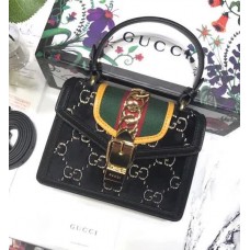 Gucci Sylvie GG Velvet Mini Bag ‎470270 Black 2018