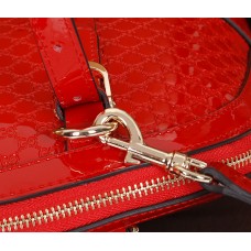 Gucci nice microguccissima patent leather top handle bag red