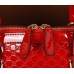 Gucci nice microguccissima patent leather top handle bag red