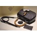 Gucci Vintage Leather Bamboo Top Handle Bag In Black With A Mini Mirror