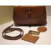 Gucci Vintage Leather Bamboo Top Handle Bag In Brown With A Mini Mirror