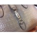 Gucci Jackie Soft Crocodile Top Handle Bag Gray