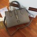 Gucci Jackie Soft Crocodile Top Handle Bag Gray