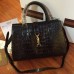 Gucci Jackie Soft Crocodile Top Handle Bag Black