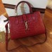 Gucci Jackie Soft Crocodile Top Handle Bag Red