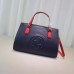 Gucci Soho leather top handle bag 431571 blue and white