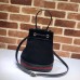 Gucci Ophidia Web Suede Small Bucket Top Handle Bag 550621 Black