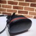 Gucci Ophidia Web Suede Small Bucket Top Handle Bag 550621 Black