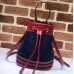 Gucci Ophidia Web Suede Small Bucket Top Handle Bag 550621 Blue