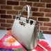 Gucci Zumi Ostrich Pattern Medium Top Handle Bag 564714 White 2019