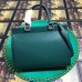 Gucci Zumi Grainy Leather Medium Top Handle Bag 564714 Green 2019