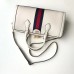 Gucci Web Ophidia Medium Top Handle Bag 524532 Leather White 2019