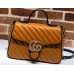 Gucci Diagonal GG Marmont Small Top Handle Bag 498110 Brown 2019