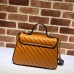 Gucci Diagonal GG Marmont Small Top Handle Bag 498110 Brown 2019