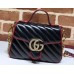Gucci Diagonal GG Marmont Mini Top Handle Bag 583571 Black