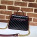 Gucci Diagonal GG Marmont Mini Top Handle Bag 583571 Black