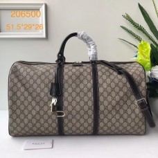 GUCCI 206500 GG SUPREME large carry-on duffle BLACK