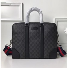 Gucci GG Supreme Briefcase ‎474135 Grey/Black 2018