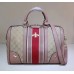 Gucci Vintage Web Embroidered Bag 406868 Nude Pink