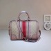 Gucci Vintage Web Embroidered Bag 406868 Nude Pink