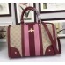 Gucci Vintage Web Embroidered Bag 406868 Burgundy