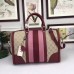 Gucci Vintage Web Embroidered Bag 406868 Burgundy