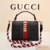 Gucci Sylvie leather mini handbag 421883 black(ENYI-722203)