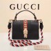 Gucci Sylvie leather mini handbag 421883 black(ENYI-722203)