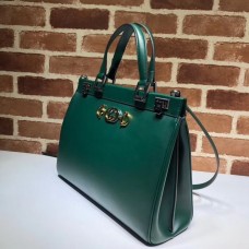Gucci Zumi Smooth Leather Medium Top Handle Bag 564714 Green 2019