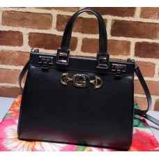 Gucci Zumi Smooth Leather Small Top Handle Bag 569712 Black 2019