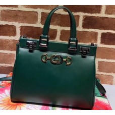 Gucci Zumi Smooth Leather Small Top Handle Bag 569712 Green 2019