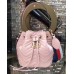 Gucci Sylvie Web Strap GG Marmont Chevron Quilted Leather Bucket Bag 476674 Pink 2017