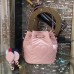 Gucci Sylvie Web Strap GG Marmont Chevron Quilted Leather Bucket Bag 476674 Pink 2017