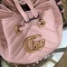 Gucci Sylvie Web Strap GG Marmont Chevron Quilted Leather Bucket Bag 476674 Pink 2017