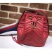 Gucci Sylvie Web Strap GG Marmont Chevron Quilted Leather Bucket Bag 476674 Red