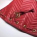 Gucci Sylvie Web Strap GG Marmont Chevron Quilted Leather Bucket Bag 476674 Red