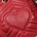 Gucci Sylvie Web Strap GG Marmont Chevron Quilted Leather Bucket Bag 476674 Red