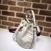 Gucci Sylvie Web Strap GG Marmont Chevron Quilted Leather Bucket Bag 476674 White 2017