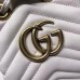 Gucci Sylvie Web Strap GG Marmont Chevron Quilted Leather Bucket Bag 476674 White 2017