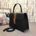 Gucci Sylvie leather top handle Medium Bag 431665 Black(KDL-722502)