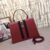 Gucci Sylvie leather top handle Medium Bag 431665 Red(KDL-722503)