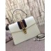 Gucci Sylvie leather top handle Medium Bag 431665 White(KDL-722504)