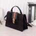 Gucci Sylvie crocodile pattern top handle bag 431665 Black(KDL-722705)